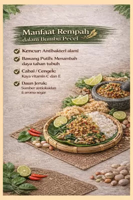 Manfaat Rempah dalam Bumbu Pecel, Rahasia Kesehatan di Balik Cita Rasa Tradisional, Bumbu pecel tidak hanya dikenal karena, cita rasanya yang gurih, manis, dan pedas, tetapi juga karena, kandungan rempah-rempah alami